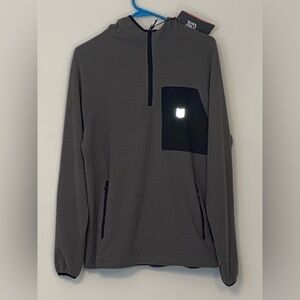 Freedom Industries B1 Radiase Thermal Grid Hoodie MENS Grey size Small 1/4 Zip